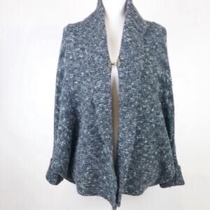 Womens Spanner Cardigan Sweater Shawl Collar Wide Batwing Cuffed Sleeve